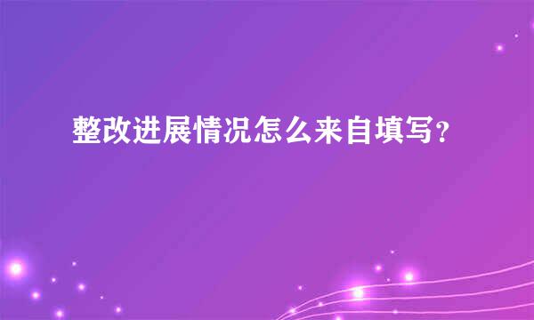 整改进展情况怎么来自填写？