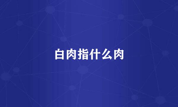 白肉指什么肉
