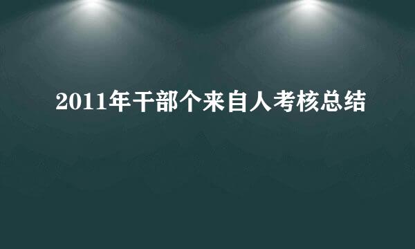 2011年干部个来自人考核总结