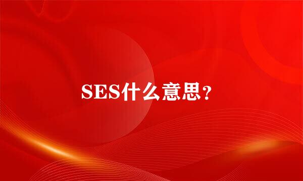 SES什么意思？