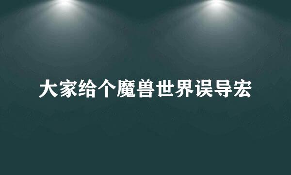 大家给个魔兽世界误导宏