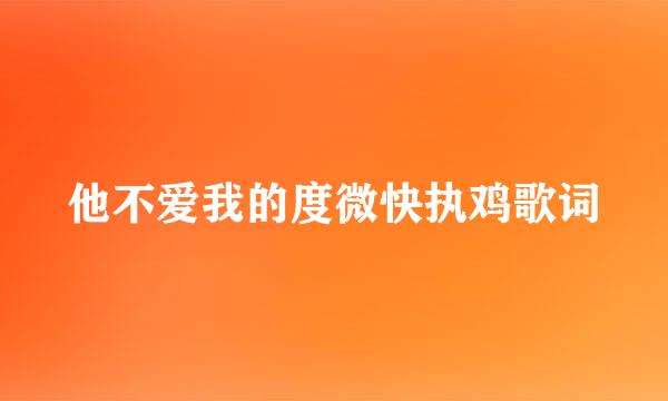 他不爱我的度微快执鸡歌词