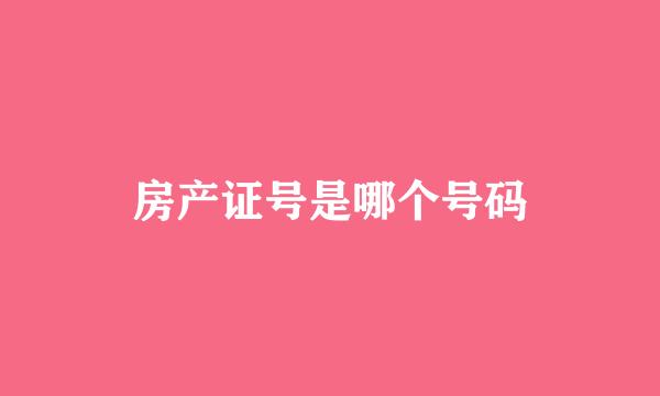 房产证号是哪个号码