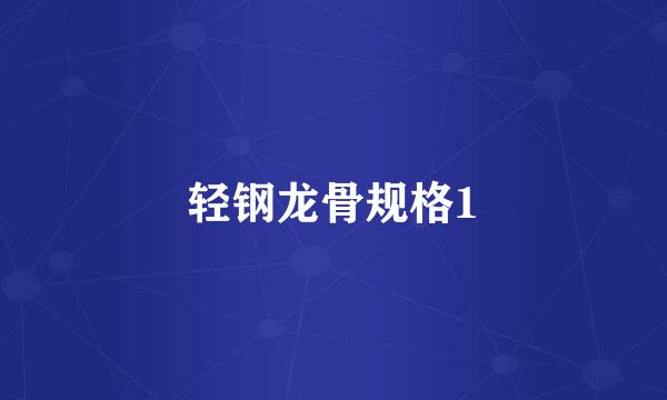 轻钢龙骨规格1