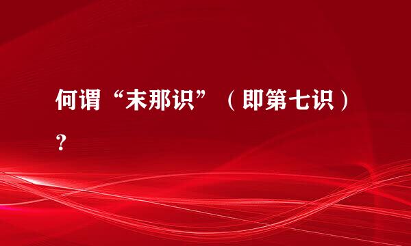 何谓“末那识”（即第七识）？