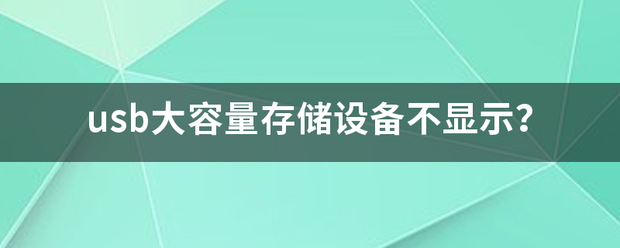 usb大振课乐盾找型护动容量存储设备不显示？