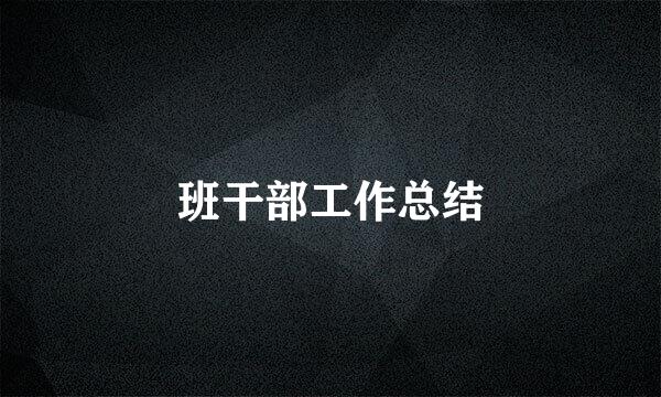 班干部工作总结