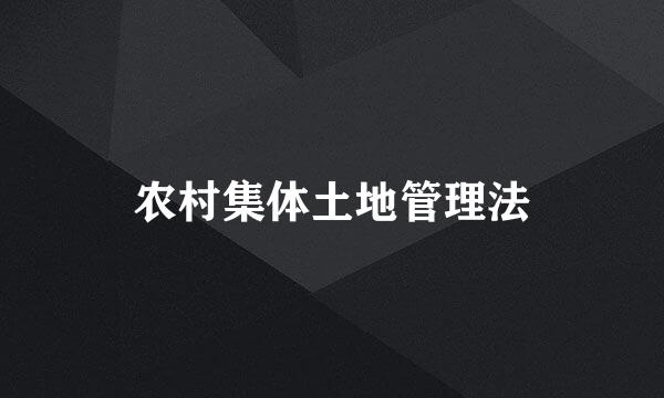 农村集体土地管理法