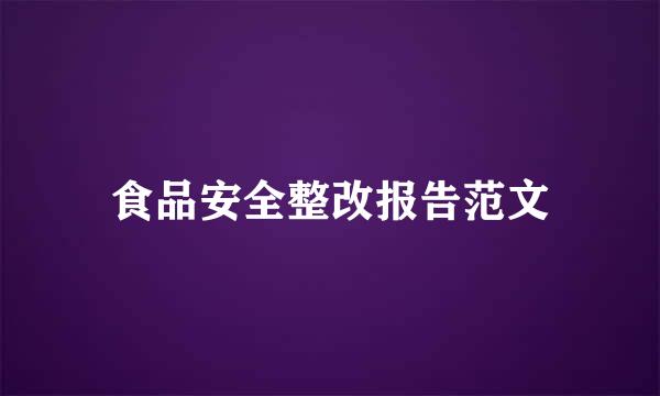 食品安全整改报告范文