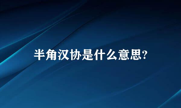 半角汉协是什么意思?