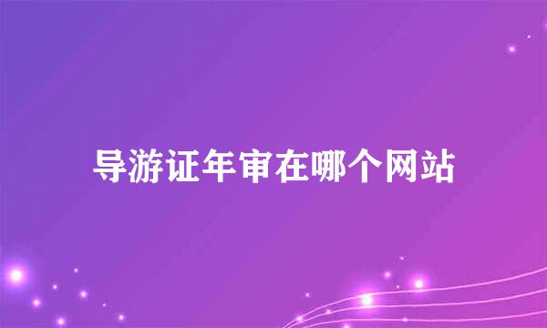 导游证年审在哪个网站