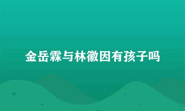 金岳霖与林徽因有孩子吗