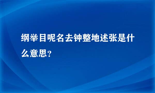 纲举目呢名去钟整地述张是什么意思？