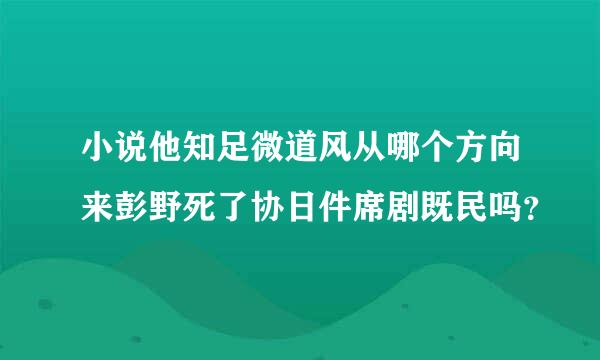 小说他知足微道风从哪个方向来彭野死了协日件席剧既民吗？