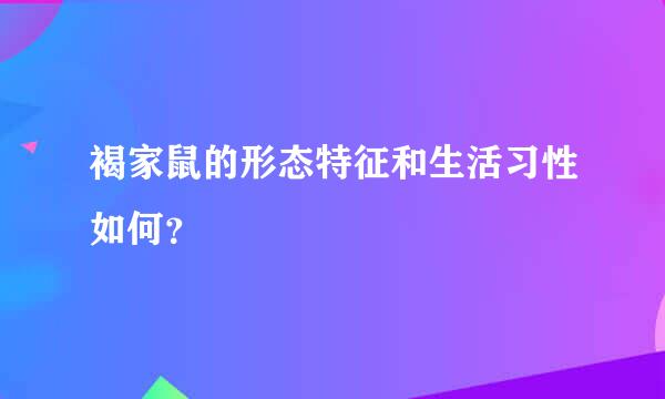 褐家鼠的形态特征和生活习性如何？
