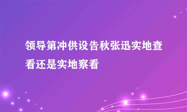 领导第冲供设告秋张迅实地查看还是实地察看
