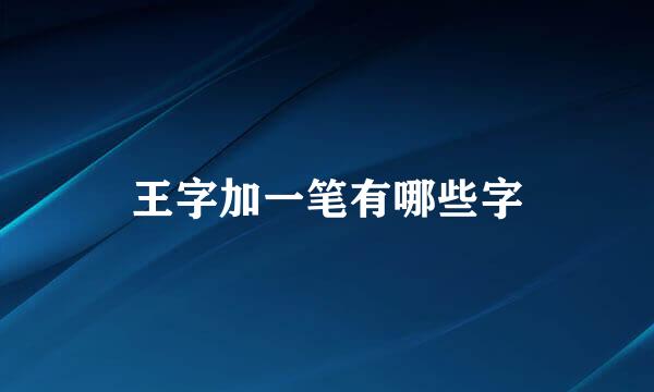 王字加一笔有哪些字