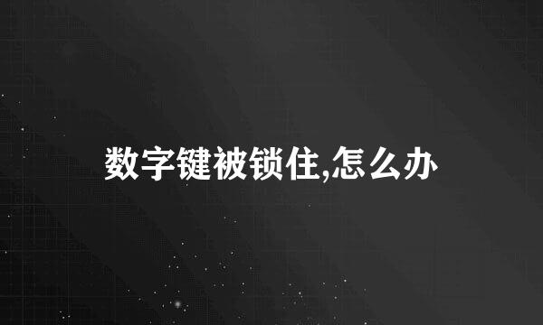 数字键被锁住,怎么办