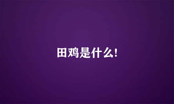 田鸡是什么!