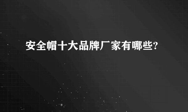 安全帽十大品牌厂家有哪些?