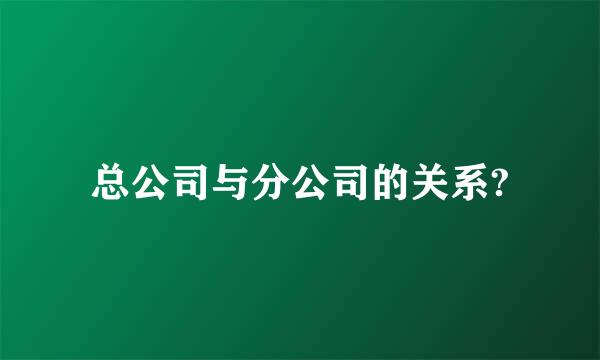 总公司与分公司的关系?