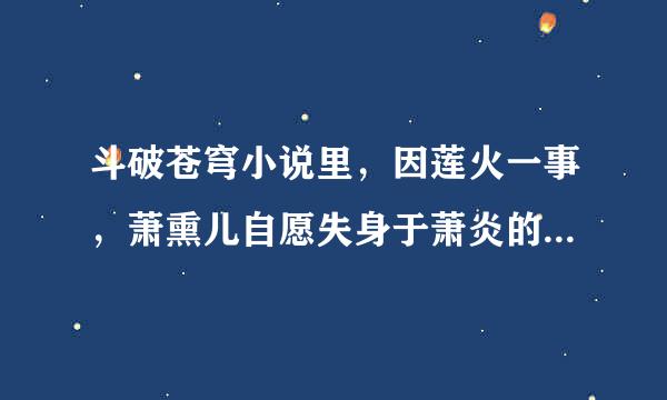 斗破苍穹小说里，因莲火一事，萧熏儿自愿失身于萧炎的是哪一章?