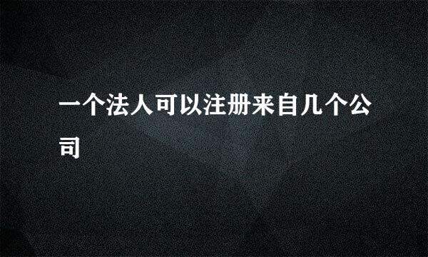 一个法人可以注册来自几个公司
