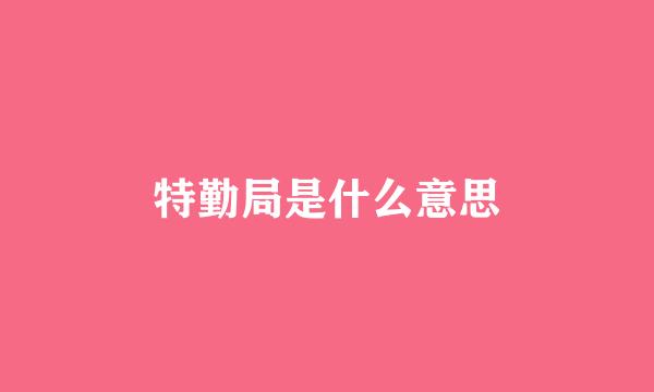 特勤局是什么意思