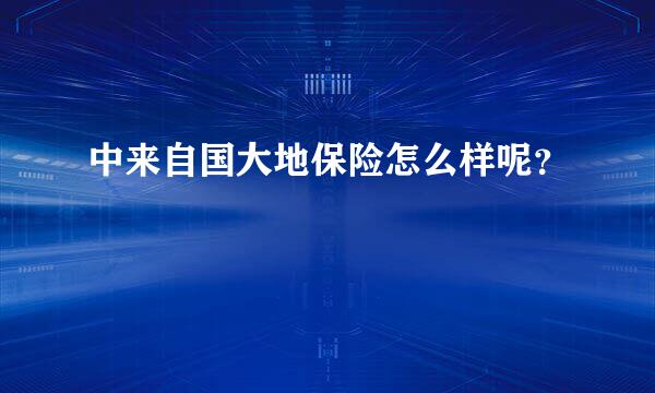 中来自国大地保险怎么样呢？