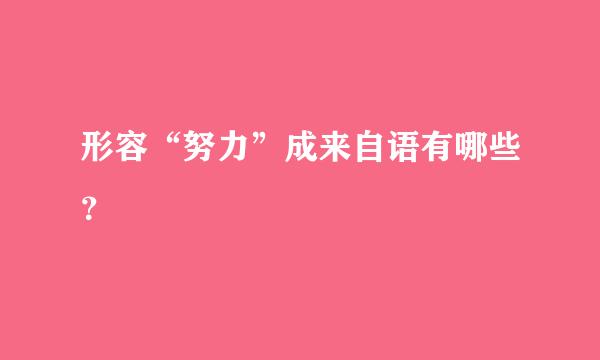 形容“努力”成来自语有哪些？