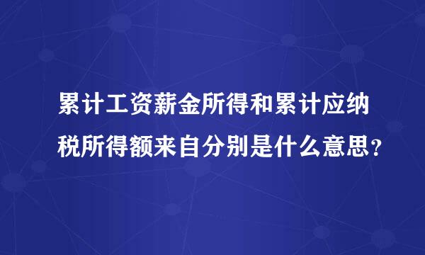 累计工资薪金所得和累计应纳税所得额来自分别是什么意思？