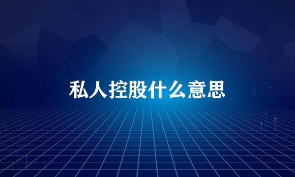 私人控股什么意思