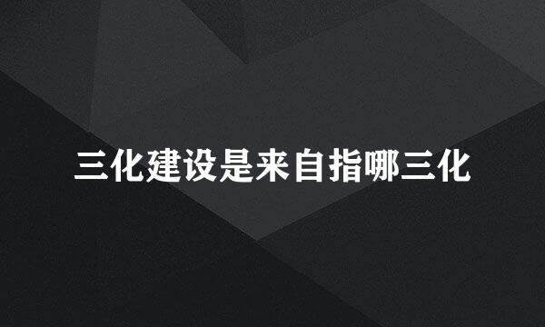 三化建设是来自指哪三化