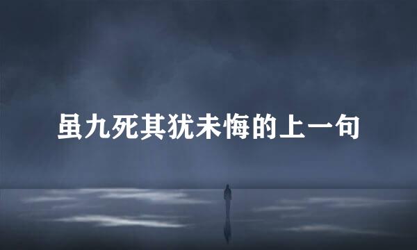 虽九死其犹未悔的上一句