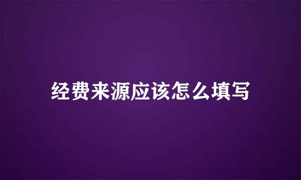 经费来源应该怎么填写