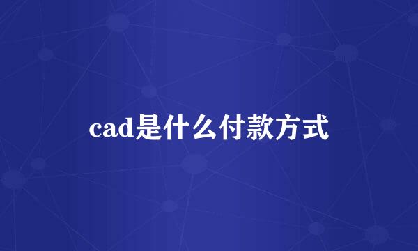 cad是什么付款方式