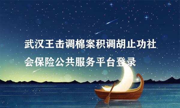 武汉王击调棉案积调胡止功社会保险公共服务平台登录