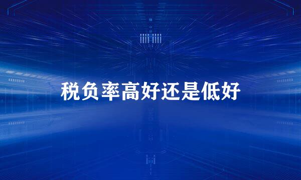 税负率高好还是低好