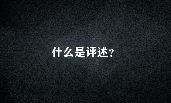 什么是评述？