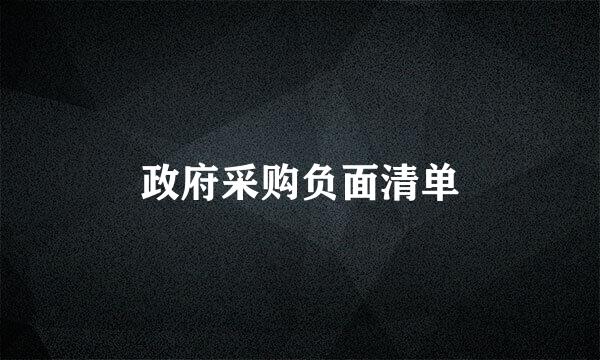 政府采购负面清单