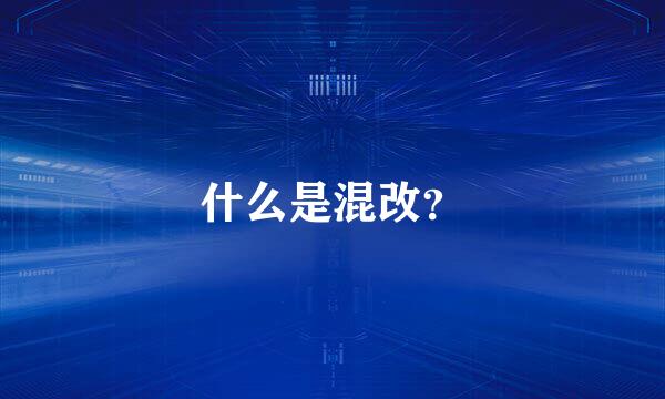 什么是混改？