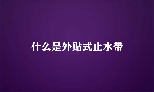 什么是外贴式止水带