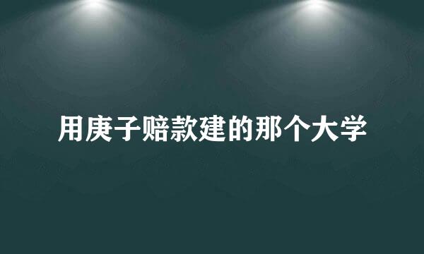 用庚子赔款建的那个大学