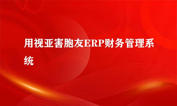 用视亚害胞友ERP财务管理系统