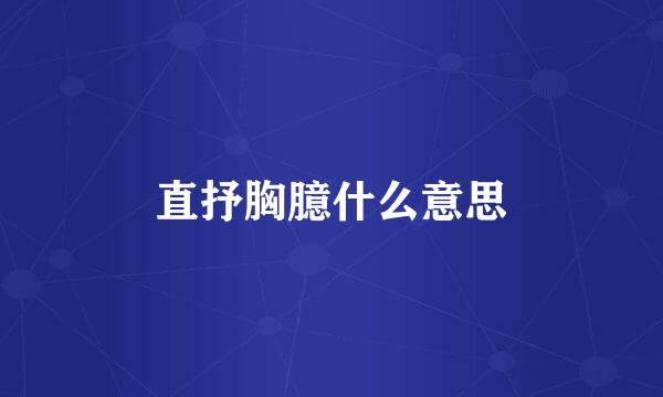直抒胸臆什么意思