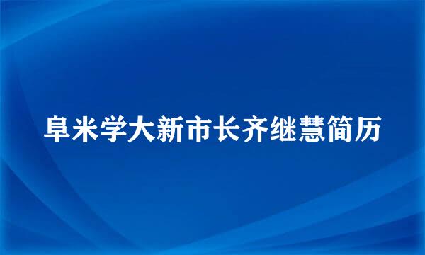 阜米学大新市长齐继慧简历