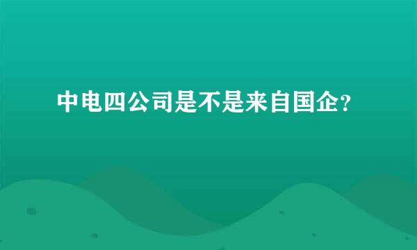 中电四公司是不是来自国企？