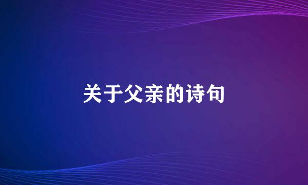 关于父亲的诗句