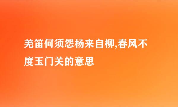 羌笛何须怨杨来自柳,春风不度玉门关的意思