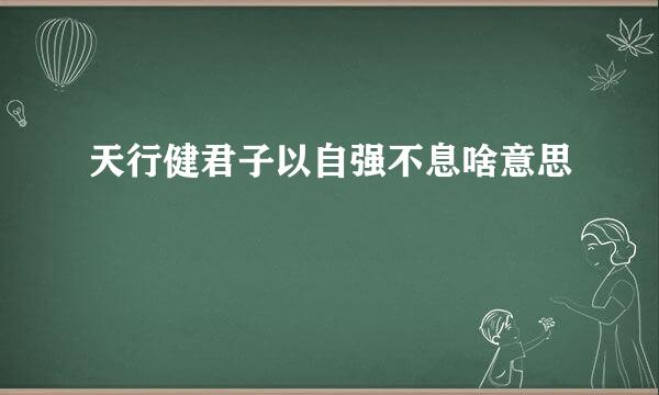 天行健君子以自强不息啥意思